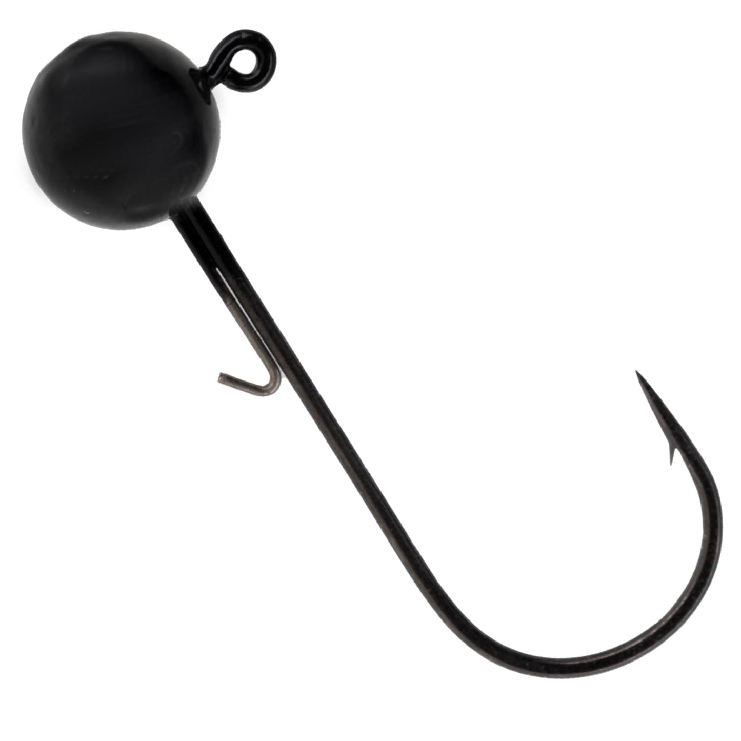 Reaction Tackle Ball Jig Heads - Round Head Jigs for Bass, Walleye, Crappie and Panfish - Soft Plastic Jig Heads for Freshwater and Saltwater - 1/16 Oz - #2 Hook Black (10-Pack)