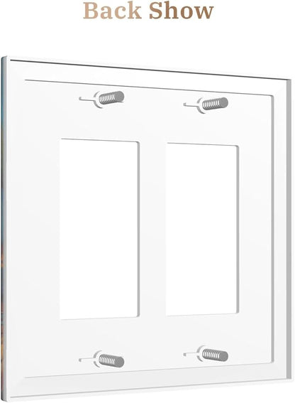 Decorative Art Light Switch Covers Mexican Sombrero & Serape Vibes 2 Gang Dual Rocker Outlet Switch plate Faceplate GFCI for Home Decor