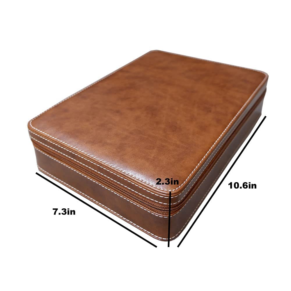 Beaufort 4 Slots PU Leather Eyeglasses Storage Box Sunglasses Box Jewelry Display Case Watch Box for Women Men(4GL-Coffee brown)