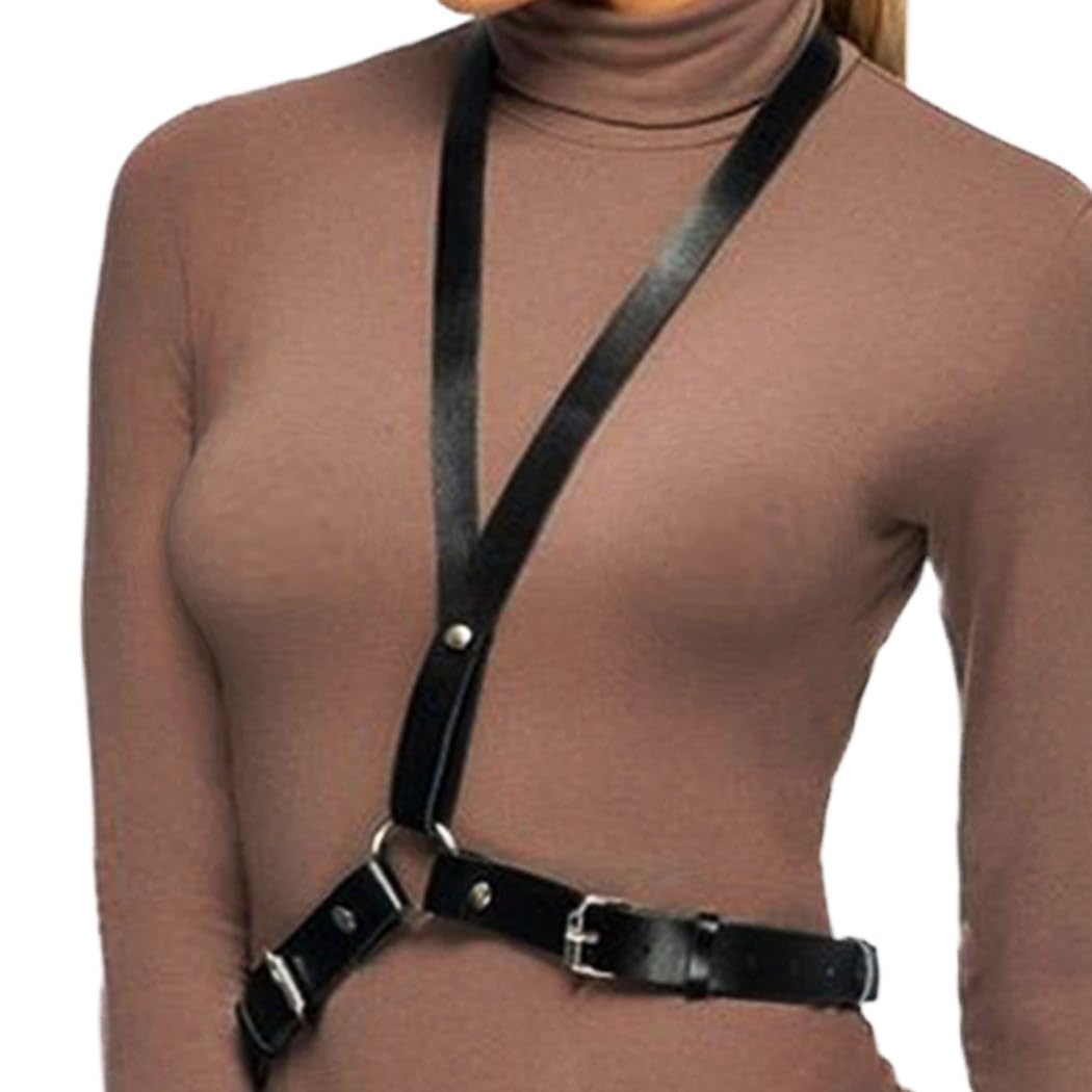 COSYDAYS Punk Leather Chest Harness Black Waist Harness Belt Plus Size Gothic Body Accessories for Women