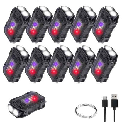KunHe 10 Pack Bulk Gifts for Men Dad Clip-on Mini EDC Keychain Flashlight High Lumen USB-C Rechargeable with COB Side Light 8 Modes Suitable for Night Work Camping Hiking Dog Walking