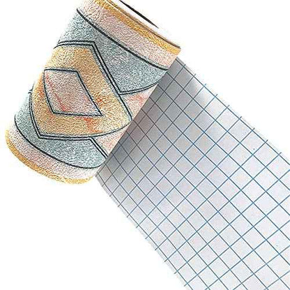 3D Self Adhesive Blue Diamond Waterproof Wallpaper Border Peel and Stick for Bathroom Kitchen Counter Top Tiles Sticker,4 Inch by 16.5 Feet