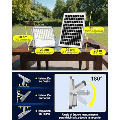 Engrepo Solar Lights Outdoor 3000LM Auto On/Off Dusk to Dawn Light with 10000mAh, IP65 Waterproof Outside Solar Powered Security Flood Light with Remote Control for Wall Porch Shed Barn