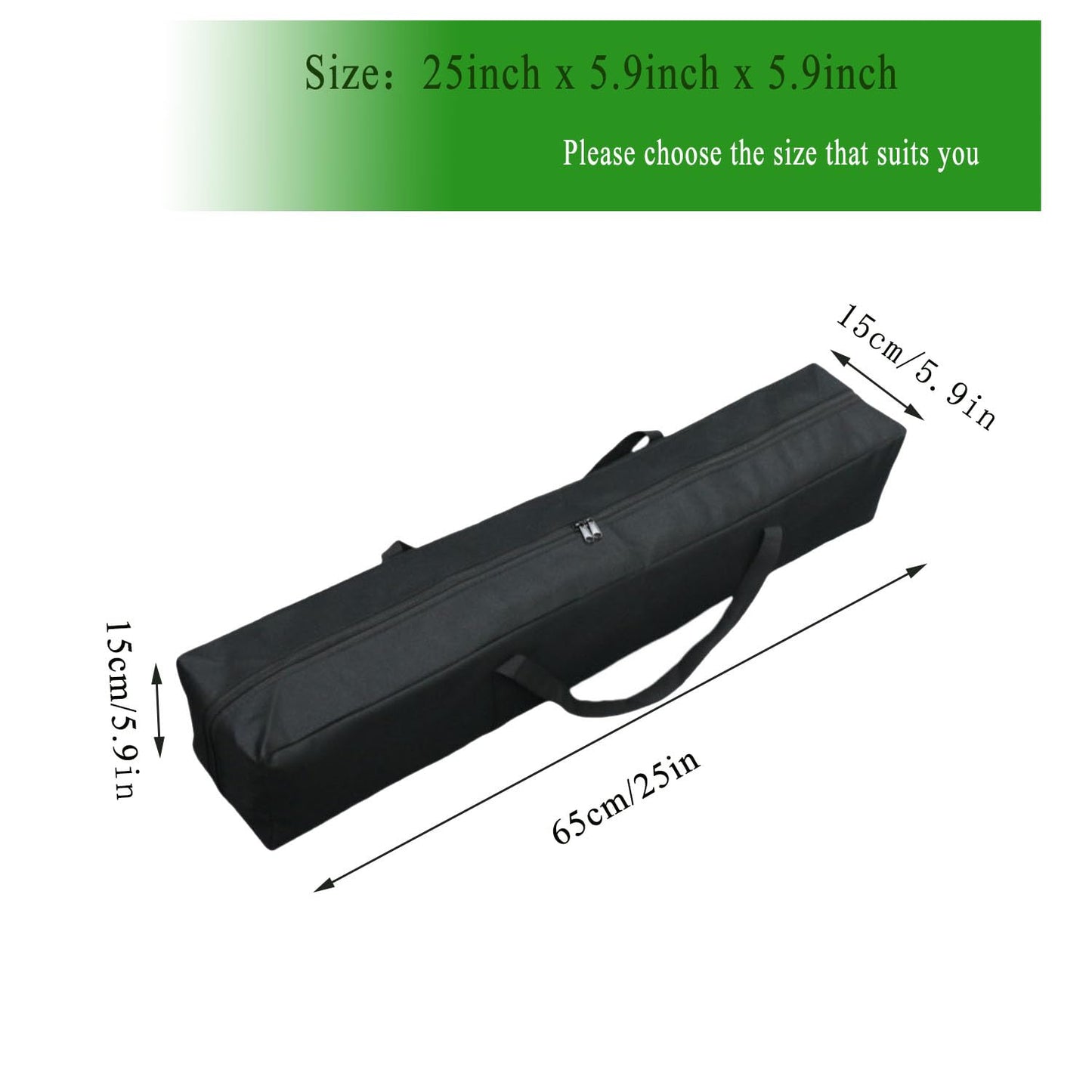 YLTQQT Heavy Duty Water-Resistant Grill & Tent Storage Bag - XL Organizer for BBQ Utensils, Canopy, Hammock, Roof Top Tent & Fishing Rods with MOLLE Straps (25''(L) x5.9''(W) x5.9''(H))