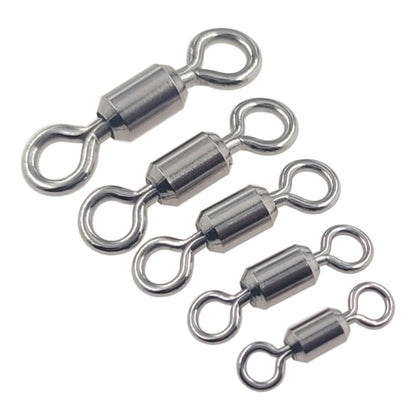 100 Pcs Fishing Swivels Saltwater, 100% 304 Stainless Steel Power Swivel Corrosion Resistance Barrel Swivels High Strength Freshwater Fishing Line Lure Leader Connectors (8# 0.39" / 80LB)