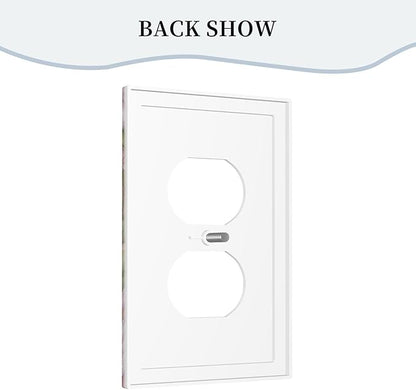 Decorative Art Light Switch Covers Blossom & Hummingbird 1 Gang Single Duplex Outlet Wall Plate Switchplate Electrical Faceplate for Home Decor