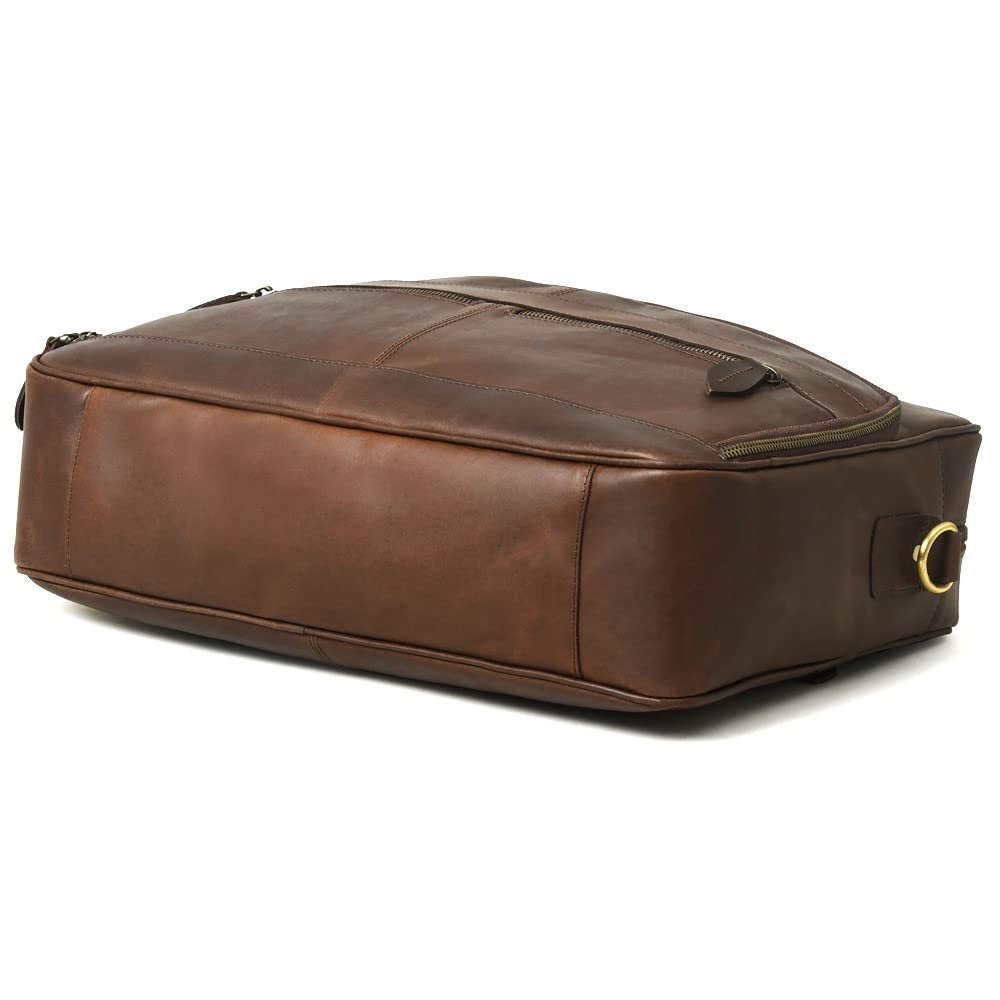Gratlin Full Grain Buffalo Leather Briefcase For Men | Handcrafted Genuine Leather Messenger Bag for Men & Women | Brown Leather Laptop Bag for Men | Best Leather Bag Satchel Computer Case in 16 Inch