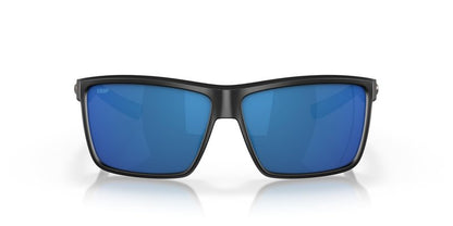 Costa Man Sunglasses Matte Black Frame, Blue Mirror Lenses, 60MM