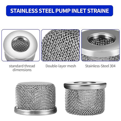 181072 Pump Inlet Strainer Screen Filter for Graco Airless Paint Sprayers 695, 795, 1095, 1595, 3900, 5900, 750, 1000, 1500 Suction Hose, 1" NPT Thread, Double Layer Screen