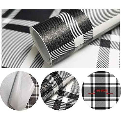 Guvana 17.7"x118" Black and White Trellis Contact Paper Peel and Stick Wallpaper Removable Contact Paper Self-Adhesive Waterproof Wallpaper for Wall Cabinets Shelves Drawer Liner Decorative