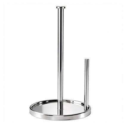 Paper Towel Holder Countertop, Standing Paper Roll Holder with Anti Slip Weighted Base, Stainless Steel Freestanding Paper Towel Holder for Kitchen, Chrome