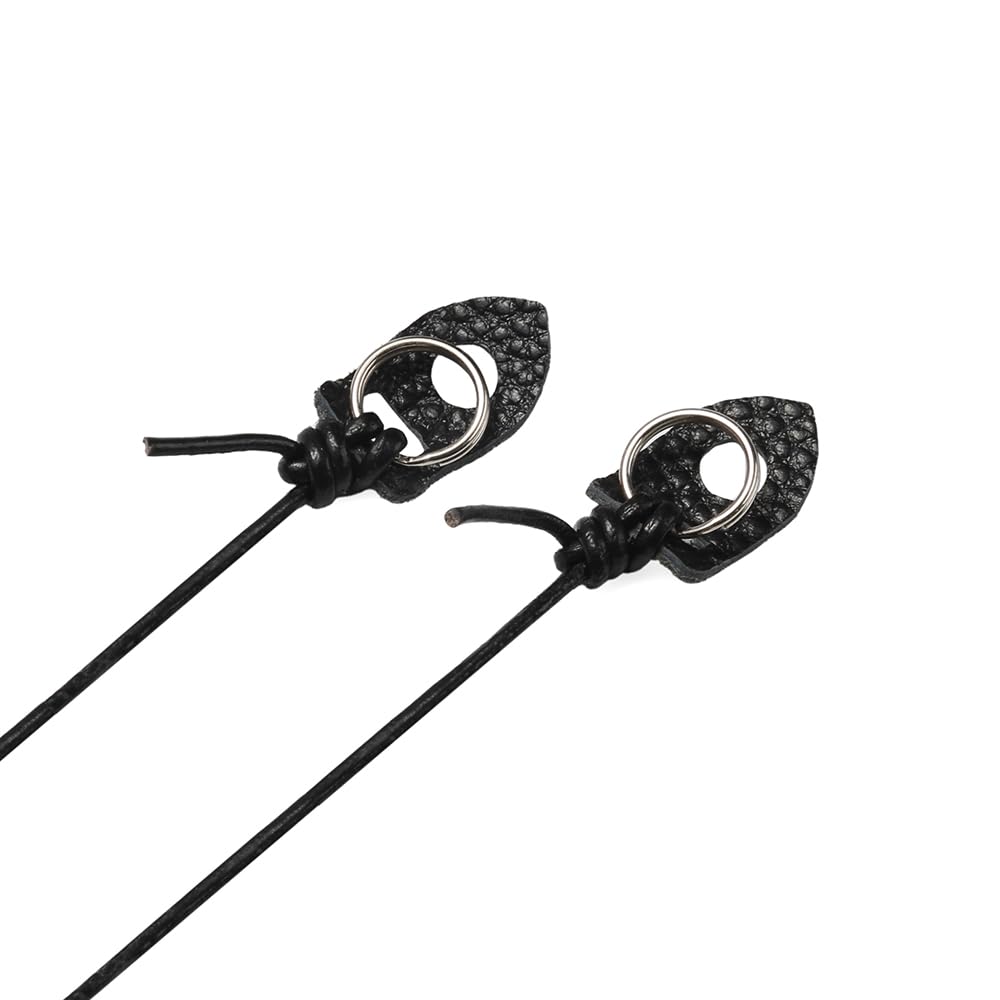 DBZZ Vintage Ultra-Thin Genuine Leather Camera Lanyard Cowhide Rope Neck Strap for Fujifilm X100VI X-HALF For Ricoh (Black)