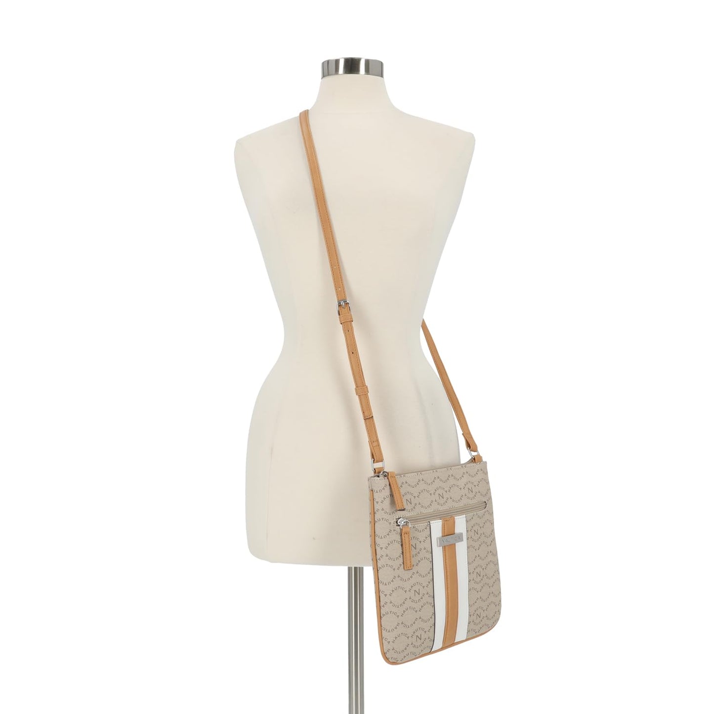 Nautica Lakeside Signature Jaquard North South Crossbody Bag