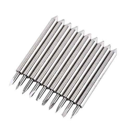 Garosa 10pcs Plotter Knife Roland Cutting Knife Tungsten Steel Lettering Blade Plotter Blade with Cutter Blade for Cutting Plotter Yellow Cap with Band Saw Blades (30¡Æ)
