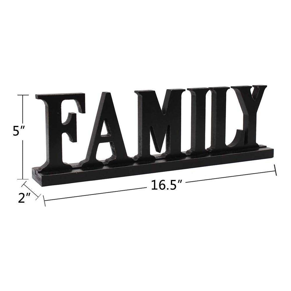 E-view Wooden Family Sign for Home Decor - Decorative Letters Tabletop Word Plaque Home Décor Accents