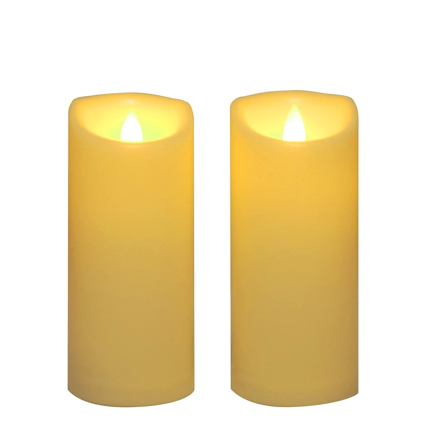 CANDLE CHOICE Outdoor Battery-Operated Flameless Candles with Remote Timer Waterproof Flickering Plastic Electric LED Pillar Lights for Lantern Patio Garden Wedding Halloween Christmas 3”x7” 2 Pack