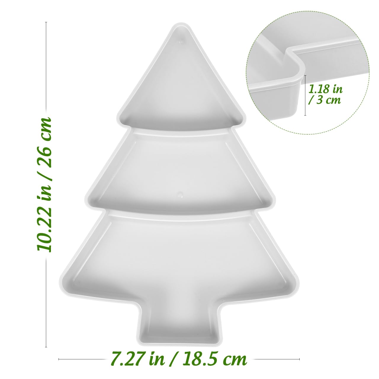 Christmas Tree Shaped Platter Divided Serving Tray Christmas Candy Dish Snack Serving Plate Fruit Nuts Desserts Container Food Platter for Holiday Party Decorations