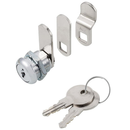 Cabinet Cam Locks Keyed Alike, 5/8” Cylinder Cam Locks for Tool Box RV Compartment Mailbox Vending Machine Drawer File Cabinet, Fits 3/8” Max Panel Thickness, Chrome Finish with 3 Cams and 2 Keys