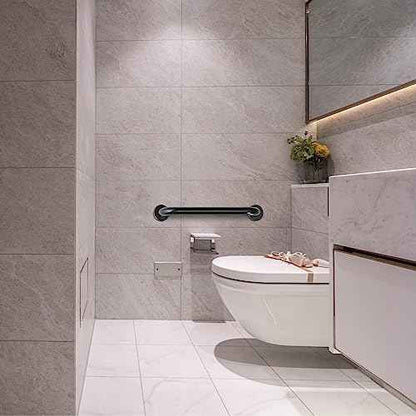 Handicap Grab Bars, 2 Pack 24 Inch Shower Grab Bar for Seniors, 304 Stainless Steel ADA Grab Bars for Bathtubs and Showers, Toilet, Safety Shower Handles for Elderly, Disabled (Matte Black Knurled)