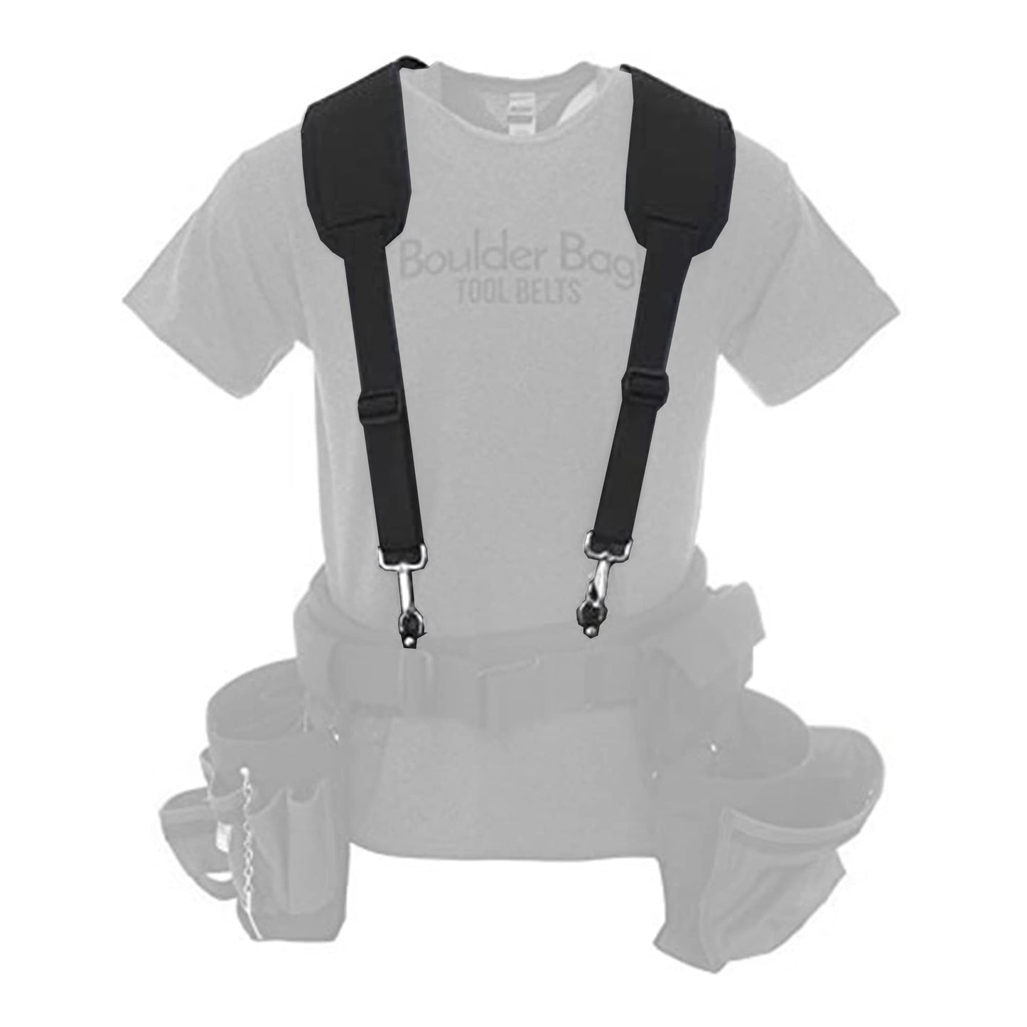 BOULDER BAG Comfort Padded Suspenders. (Tool Belt NOT included) High Tech Padded Suspenders w/Extreme Support and Comfort for your Tool Belt. Made by Boulder Bag. Suspenders Made in the USA