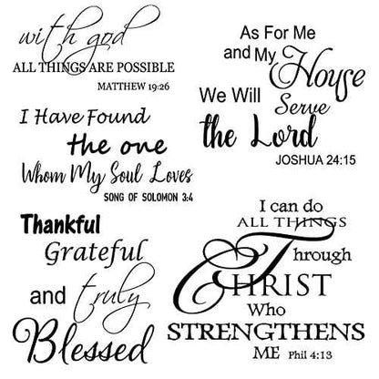 Bible Verse Wall Decals - Vinyl Quotes Stickers Inspirational Peel & Stick Decor for Living Room, Bedroom, Office, Bathroom