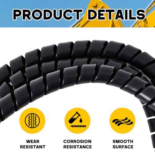 Spiral Wrap Cable Protector, Safe 1.25" Od x 40' Pre Cut Lengths Hydraulic Hose Protector Wrap to Avoid Wear and Extend Life for Hydraulic Pneumatic Hoses