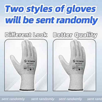 Schwer 12 Pairs ANSI A6 Cut Resistant Gloves CR7120 Cut Proof Work Gloves, Touchscreen, for Men and Women Used for Woodworking, Glass Cutting, Construction, Cargo Handling, Car Repair, L