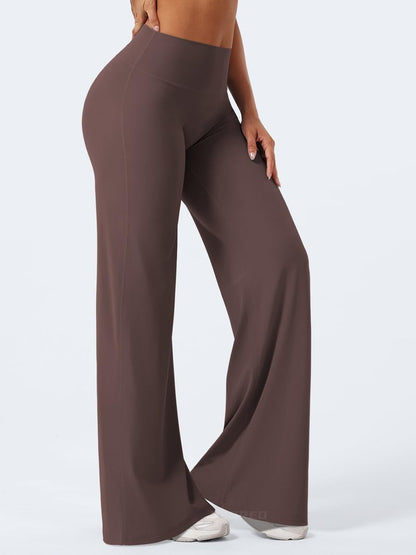 YEOREO Workout Leggings Womens No Front Seam Straight Leggings 35" High Waist Buttery Eddiy Gym Yoga Pants Plum Brown XL
