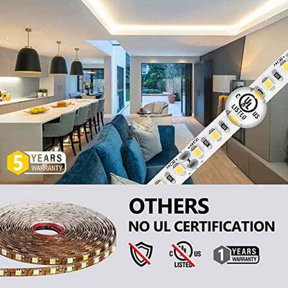 EMITEVER LED Strip Lights Neutral White, 4000K 24V LED Tape Light 32.8FT UL Listed, Ra 95+, IP30, 2.9W/ft, 240+Lumens/ft, 1200LEDS/Spool (Power Supply Sold Separately)