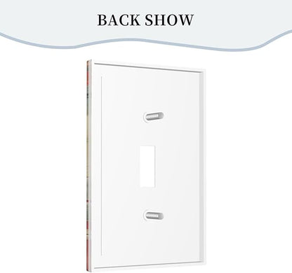 Colorful Feathers Blue Red Light Switch Covers 1 Gang Single Toggle Wall Plate Decorative Switchcover Electrical Switchplate for Country Living Decor
