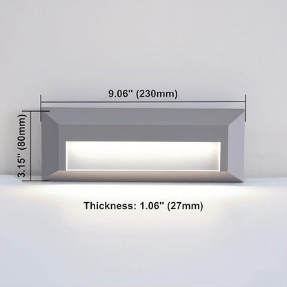 ZONK LED Outdoor Indoor Stair Lights, Line Voltage 110-240V 2W Landscape Pathway Step Light, 9Inch Non-dimmable 4000K IP65 Waterproof Stairway Lighting, Deck Lights, Retaining Wall Lights, 3 Pack