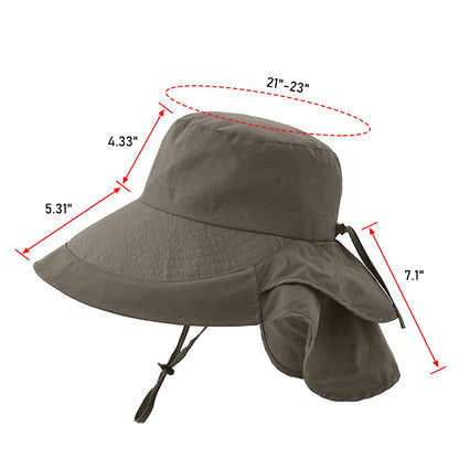 ZEXIAN Womens Sun Hat UPF 50+ Wide Brim and Ponytail Hole, Hiking Safari Hat with Neck Flap (Army Green)