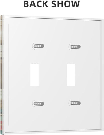 Asian Palace Traditional Bridge Cherry Blossoms Light Switch Covers Double Toggle 2 Gang Wall Plate Dual Decorative Switchplate Electrical Faceplate for Farmhouse Decor