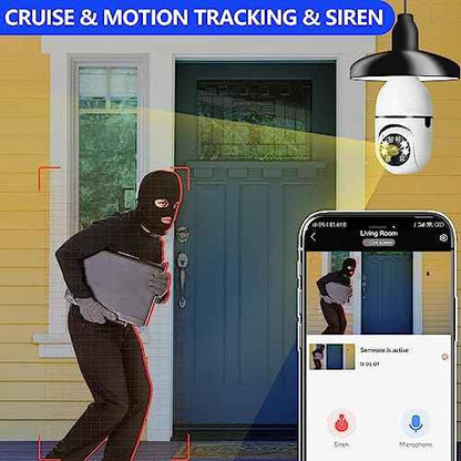 Light Bulb Camera 2 Pack,5g Dual Band Bulb Camera,WiFi 6 Light Bulb Camera Pack of 2, 2.4G/5G WiFi Light Bulb Camera, Home Secuirty Socket Camera,360 Degree Panoramic Camera 2pcs