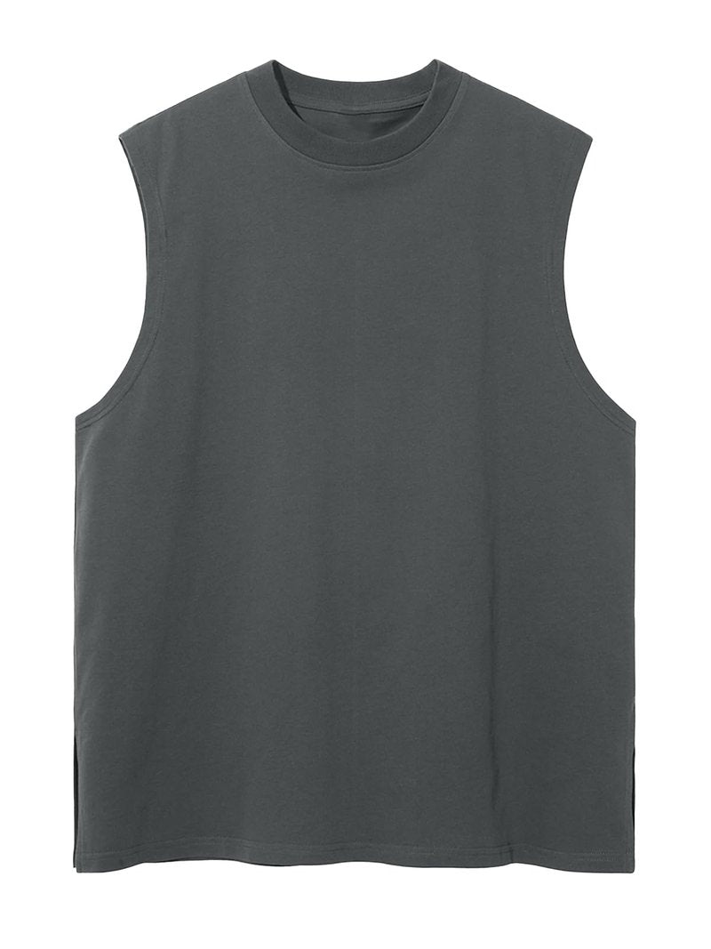 SnowElve 3 Pack Mens Workout Tank Tops Sleeveless Tee Shirts Men Muscle Shirt Gym Cotton T Shirts Running Beach Loose Fit Tee（XZG,BKGYWT,S