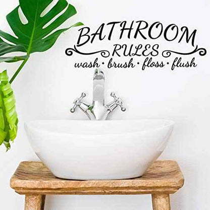 Zonon 2 Bathroom Decals Sticker Soak Relax Enjoy Toilet Rules Decor Vinyl Quote Decor for Home(Simple Style,Black)