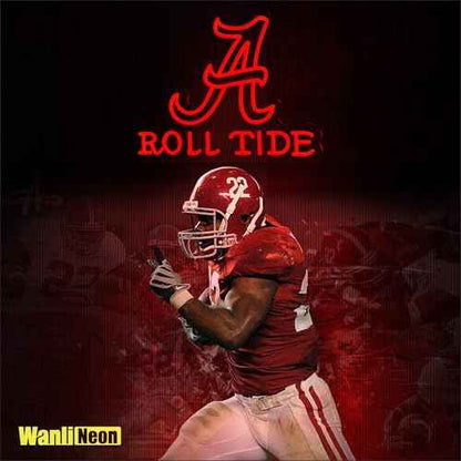 Roll Tide Neon Sign for Wall Decor, Football LED Lights Signs Sign for Bar Man Cave Bedroom Home Bar Shop Pub Bistro Party Hotel Game Room Decor Gifts, USB Powered