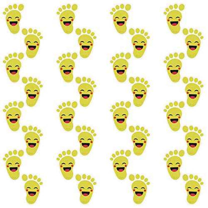Beautyflier Yellow Cartoon Kids Footprint Stickers (20 Pairs) - Waterproof PVC Material, Self-Adhesive, Social Distance Guides for Nursery, Party, School, Wall & Floor Decor