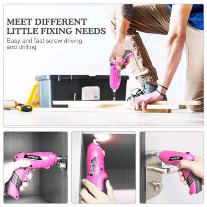 Cordless Electric Screwdriver, 3.6V Rechargeable Power Screwdriver with 47 pcs Accessories, usb charging, 3Nm Screw Gun, mini Carrying screwdriver set ?with LED Light Electric Power Drill Set