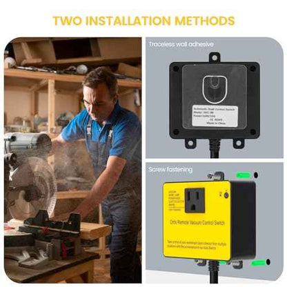 Dust Collector Remote Switch, Ortis 120V Wireless Remote Switch for Dust Collector, 328FT Wireless Range (Battery Included), Heavy Duty Design, Save Your Time and Energy, Enhance Your Work Safety