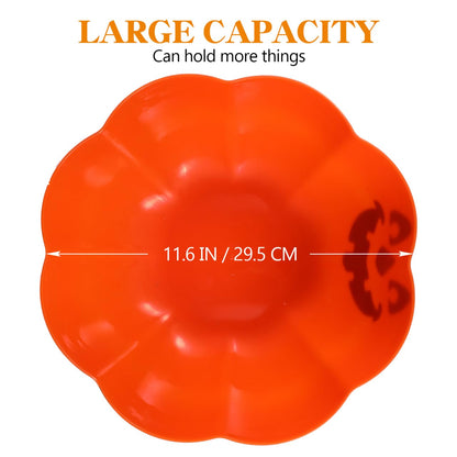 Angoily Halloween Candy Bowl Large Pumpkin Candy Dish Trick or Treat Baskets Spooky Decoration Props Haunted House Horror Party Bar Table Decor