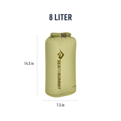 Sea to Summit Ultra-Sil Dry Bag, Ultralight Waterproof Dry Storage, 8 Liter, Tarragon Green