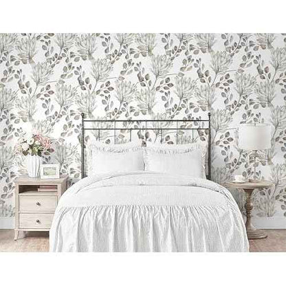 CiCiwind Floral Wallpaper Peel and Stick Wallpaper for Bedroom Bathroom Boho Leaf Contact Paper Textured Self Adhesive Removable Botanical Eucalyptus Vinyl Wall Paper 17.3" ¡¿ 197"
