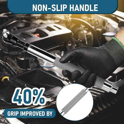 1/2 Inch Drive Impact Offset Wrench Set with 4 Socket Adapters, Universal Tool for Tight Spaces, Impact Ready Bar for Electric Ratchet Wrench, Compatible with Torque and Drill Use