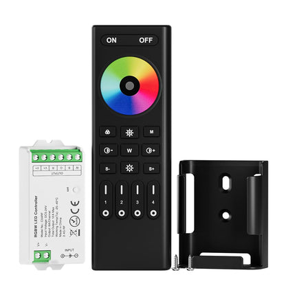 BTF-LIGHTING 5050SMD FCOB COB Dimming RF 2.4GHz Wireless Remote RC01RFB &4PCS C01RF Tuya Controller Kit 4 Zones Group Control PWM Single Color (+V -V) 2pin LED Neon Rope Light DC5V DC12V DC24V