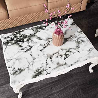 White Black Marble Wallpaper Peel and Stick 15.8'' x78.7'' Marble Contact Paper Countertop Peel and Stick Waterproof Self Adhesive Removable Wall Paper Cabinet Covering for Kitchen Home D?cor