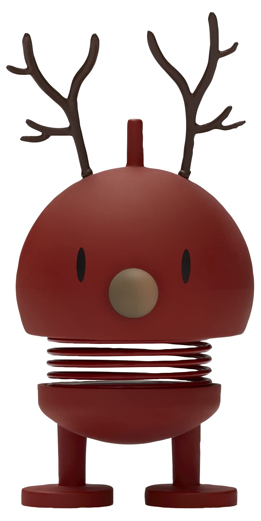 Hoptimist Baby Reindeer Bumble, Berry, Home Decor Ornament - Danish Design, Plastic W/Metal Spring, Small - Creates Cheerful Movement
