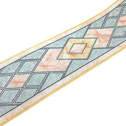 3D Self Adhesive Blue Diamond Waterproof Wallpaper Border Peel and Stick for Bathroom Kitchen Counter Top Tiles Sticker,4 Inch by 16.5 Feet