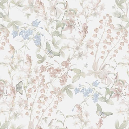 Dimoon 78.7"x17.3" Floral Wallpaper Pink Peel and Stick Wallpaper White Boho Contact Paper Botanical Wildflower Morden Cottage Renter Friendly Bathroom Flower Kitchen Self Adhesive Vinyl Roll