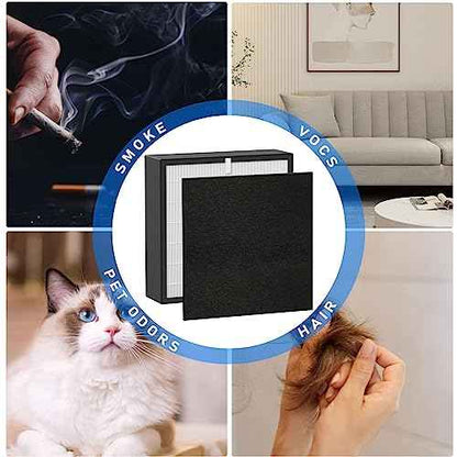 FF50 Silver Carbon FIT50 HEPA Filter Replacement Compatible with BreatheSmart FF50 FIT50 FF50-VOC Air Cleaner Purifier, Compared to Part HEPA-Pure FF50, FF50-VOC, 2 Pack
